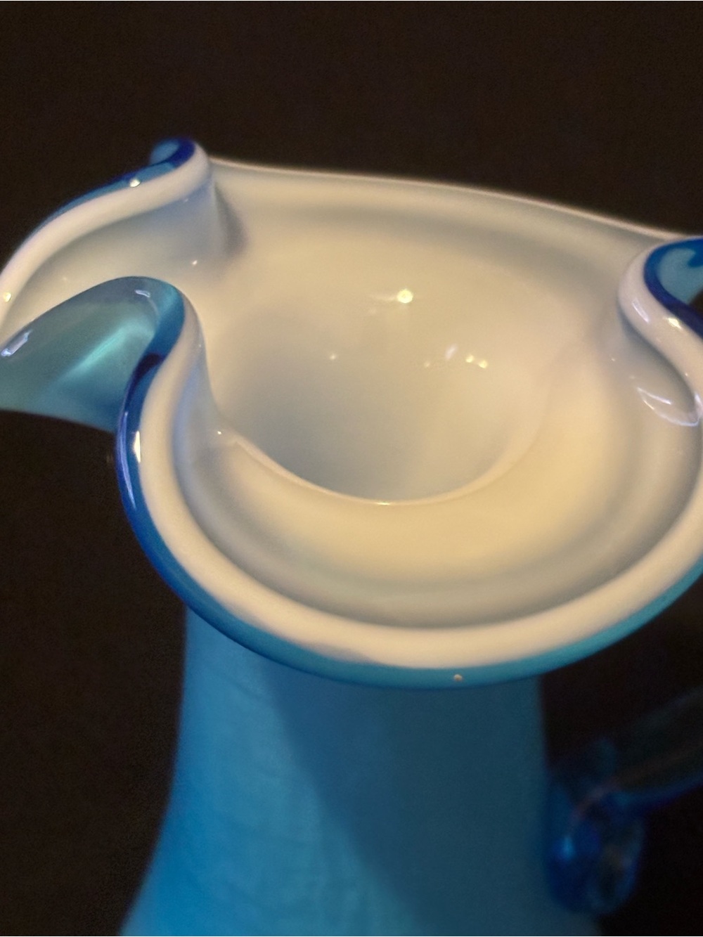 Small Blue Glass Pitcher - Picture 9 of 13